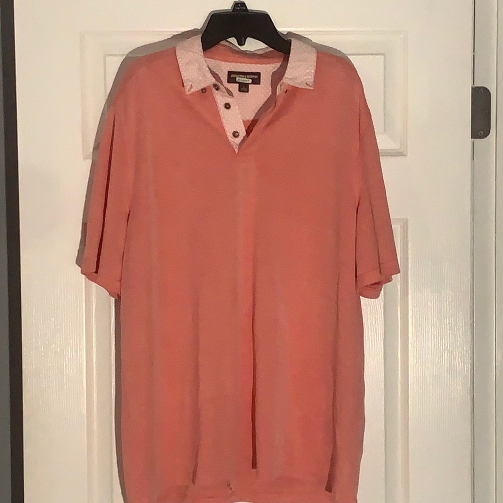 Johnston and Murphy Salmon Colored Vintage Polo